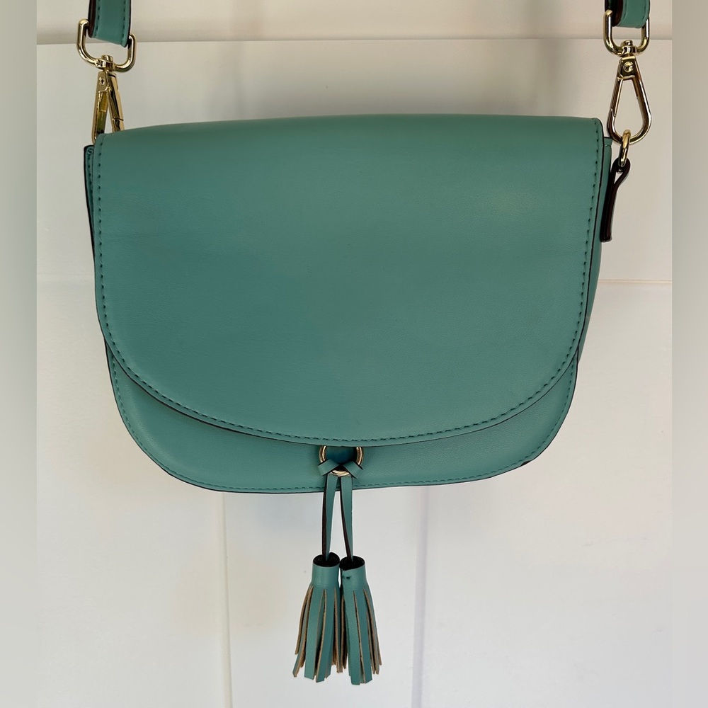 Shoulder Bag Aqua with Tassel
